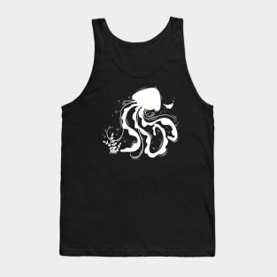 Jellyfish white drawing Tank Top